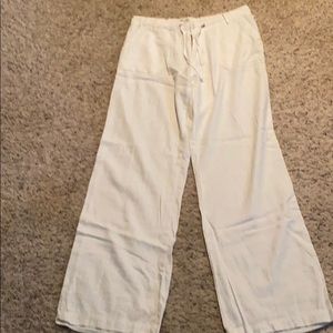White light weight long Linen pants
